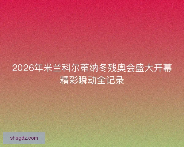 2026年米兰科尔蒂纳冬残奥会盛大开幕精彩瞬动全记录